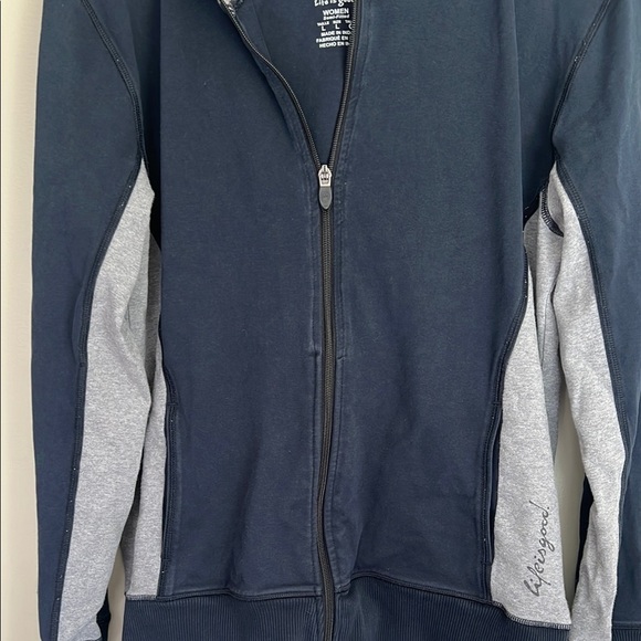 Good Move by Life Is Good Navy and Gray Women's Zip-Up Hoodie Large Semi-Fitted - Picture 4 of 9